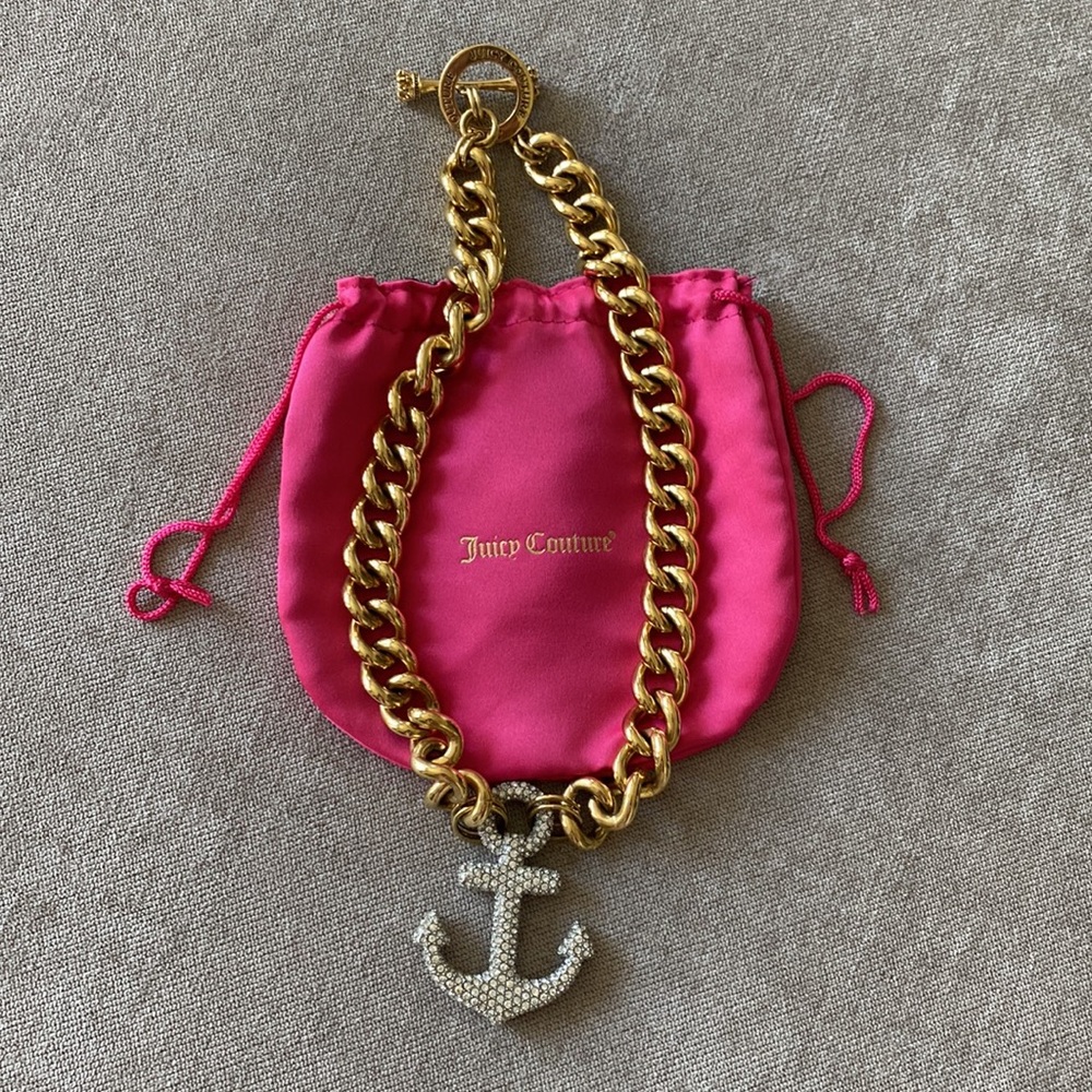 Rhinestone Anchor Necklace by Juicy Couture